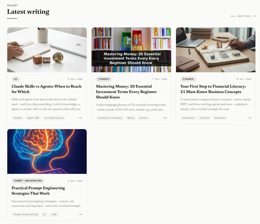 Latest articles from my blog